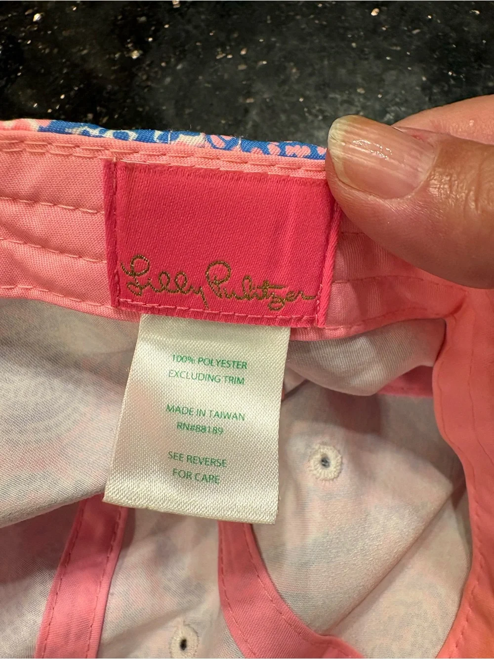 Lilly Pulitzer Pink and Blue Printed Cap